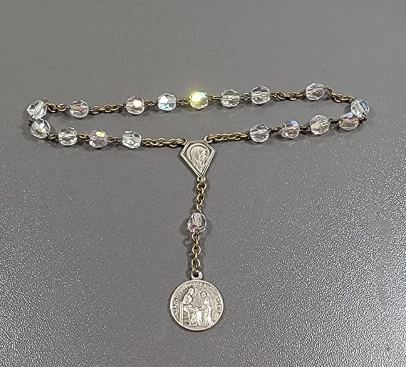 Crystal bead rosary chaplet Saint crystal Santa anna