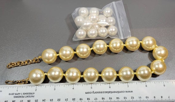 jumbo pearl Necklace big bold adjustable choker a… - image 2