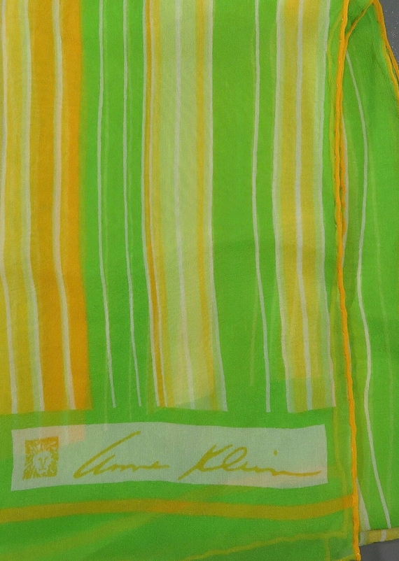 Green silk scarf Anne Klein Sheer scarf Oblong Spr