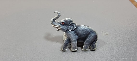 elephant brooch small gray enamel