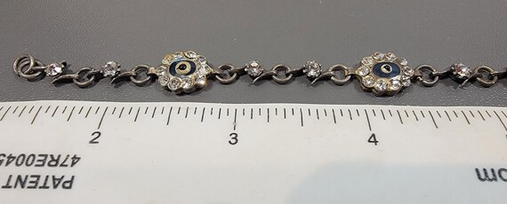 evil eye bracelet sterling silver rhinestone - image 4