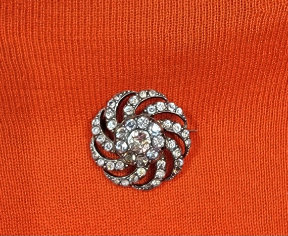 Antique brooch paste stones antique French button