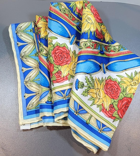 silk scarf dbe daughters of the british empire beautiful colors rectangular 15 x 60