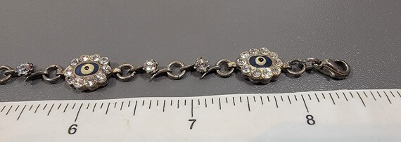 evil eye bracelet sterling silver rhinestone - image 5