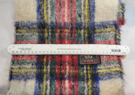 mohair scarf vintage tartan Scottish woolen scarf plaid