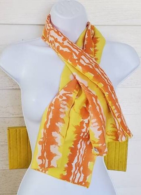 yellow and orange silk scarf Vera silk scarf oblo… - image 2