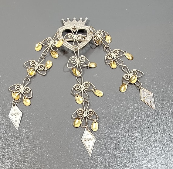 solje heart crown spoons Norwegian silver wedding bride bunad