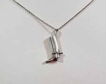 Riding boot necklace sterling silver dressage English tall boot