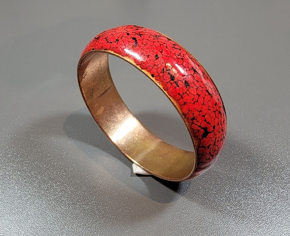 red enamel bangle copper enamel bangle matisse renoir red