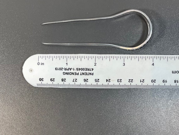 Hair stick Victorian Aluminum Curved Hair Pin with Rhinestones Antique