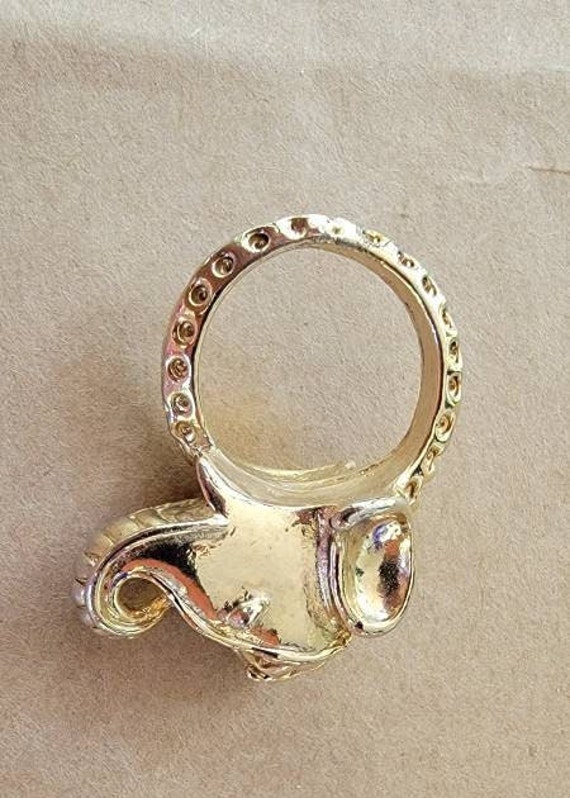 elephant ring gold plated small good luck charm - image 8