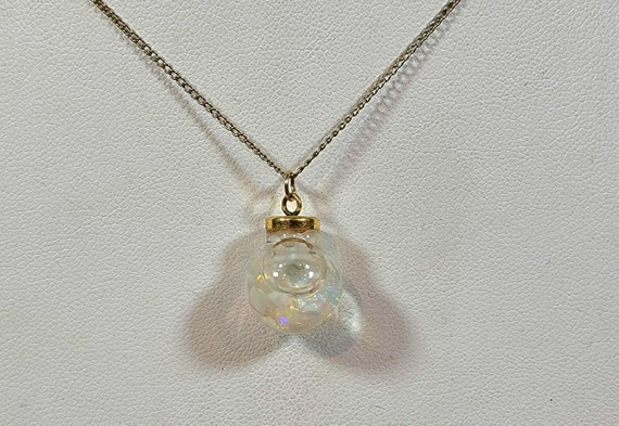 floating opal pendant gold filled in original box - image 9
