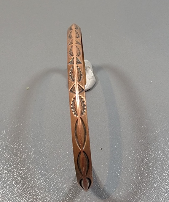 cuff bracelet southwestern design knife blade shape copper