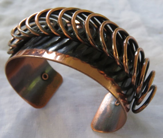 mcm bracelet Copper cuff spiral decoration Renoir… - image 5