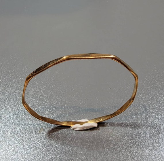 octagonal bronze bangle handmade vintage bracelet mertz
