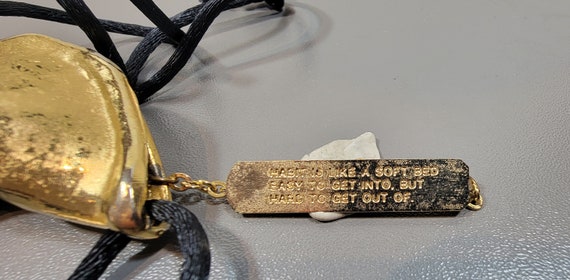 Miriam Haskell fortune cookie pendant seventies n… - image 3