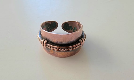 copper ring viking style design west German adjustable