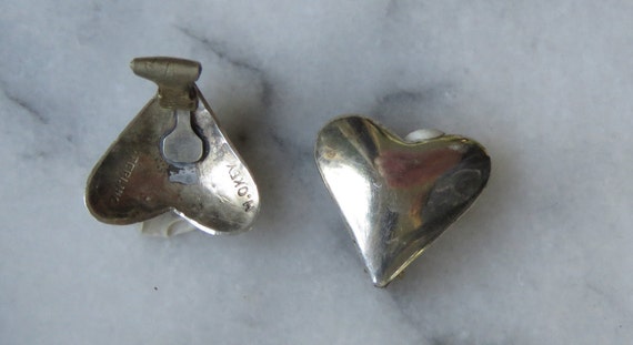 Heart earrings sterling silver modern minimalist … - image 8