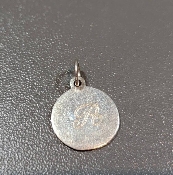 small monogram R charm sterling silver cursive le… - image 5