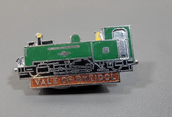 railroad brooch vale of rheidol wales enamel early train