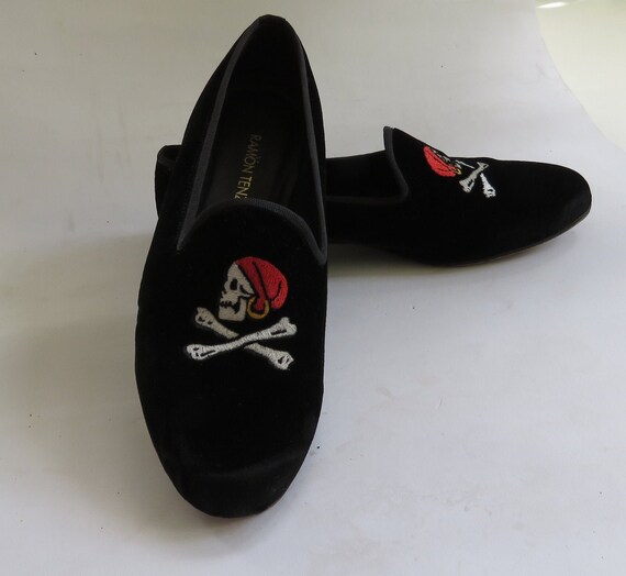 venetian velvet slipper shoes pirate black velvet