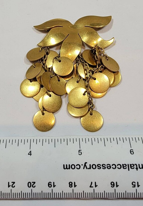 fantastic brooch gold plated chains and dangles - image 2