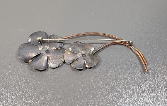 pansy flower brooch copper handmade stuart nye - image 2