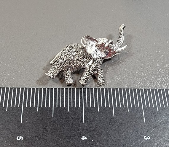 elephant brooch fine quality sterling silver germ… - image 3