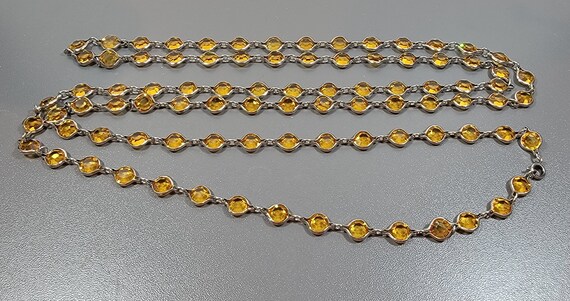 bezel necklace long topaz color strand Swarovski … - image 5