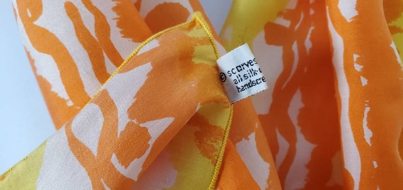 yellow and orange silk scarf Vera silk scarf oblo… - image 10