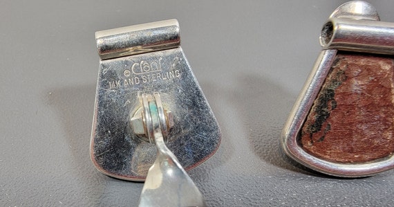 clip earrings Vintage seventies sterling silver a… - image 3
