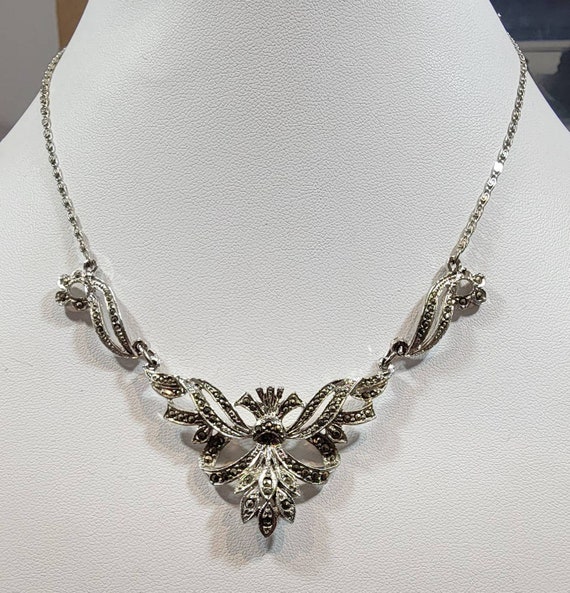 edwardian style necklace marcasite