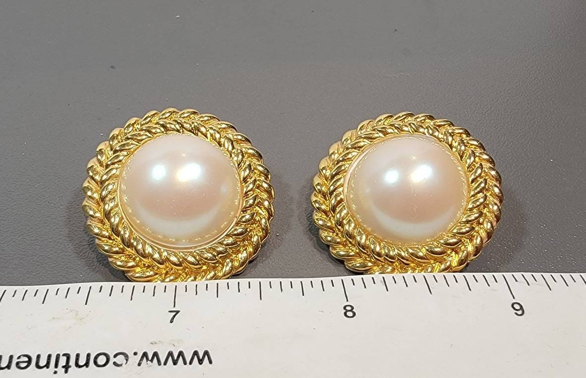 Estate 14K yellow gold, diamond and pearl flower French back earrings (very  unique!)