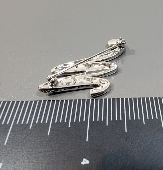 brooch initial pin letter M cursive script monet … - image 5