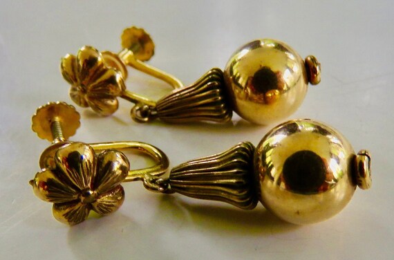 Victorian earrings gold filled drop earrings Screw