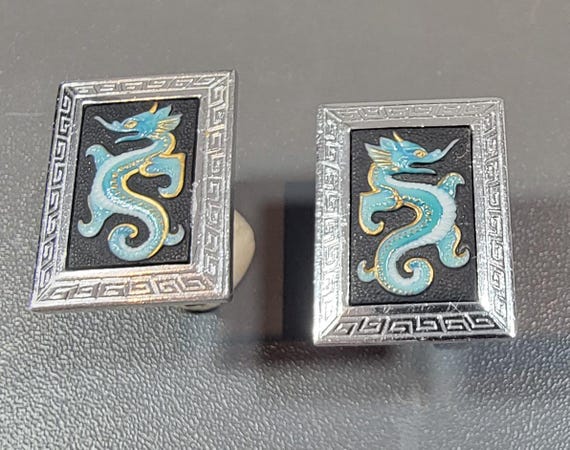 kirin qilin cufflinks porcelain toshikane japan souvenir