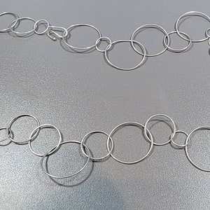 sterling silver chain necklace light airy rings