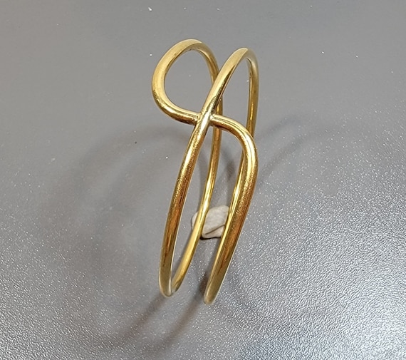 Bangle bracelet brass  handmade marked Jemax