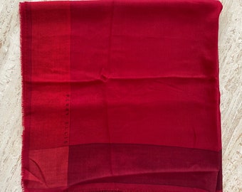 Red wool scarf Perry Ellis Large tissue wool Red Tones Japan 90s scarf