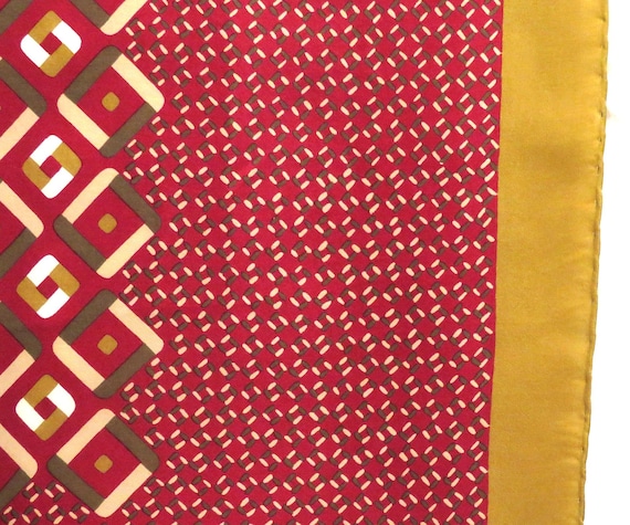 Vintage 60s Silk Scarf: Geometric Op Art, Made in Italy