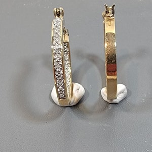 sterling hoop earrings gold plated real looking