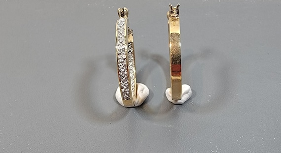 sterling hoop earrings gold plated real looking