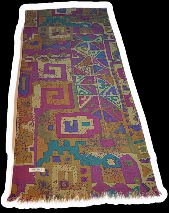 Wool scarf oblong vintage Paul smith double sided… - image 3