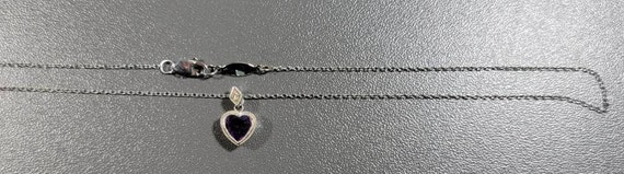 heart necklace romantic Diamond accent white gold… - image 4