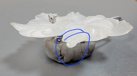 rock crystal brooch diamond white gold maple leaf - image 4