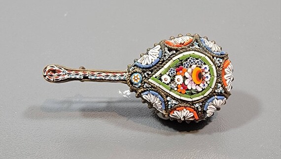 lute brooch antique micro mosaic lutenist baroque music
