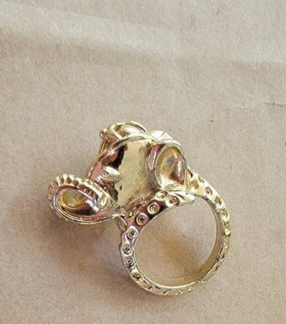 elephant ring gold plated small good luck charm - image 10