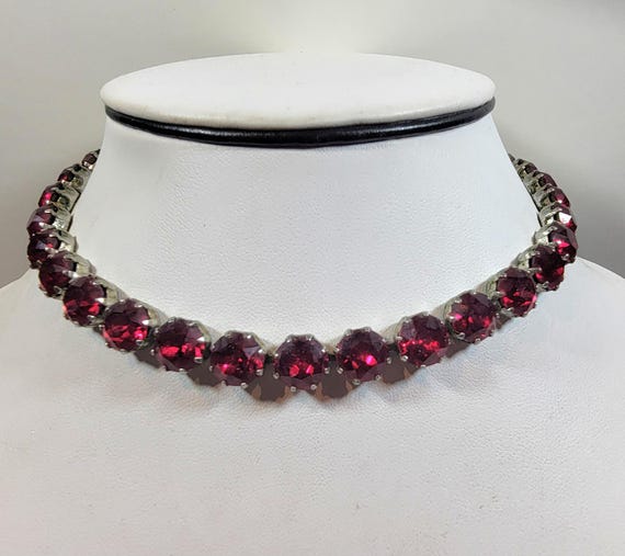 Red Rhinestone Choker Fenichel Rhinestone adjustable