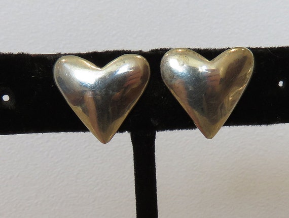 Heart earrings sterling silver modern minimalist … - image 4