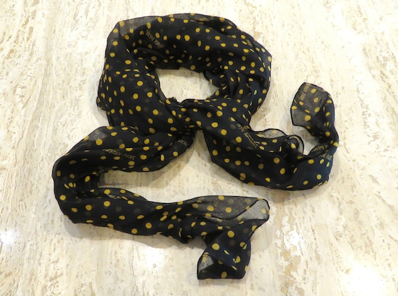 Artist scarf Kusama Polka Dot Scarf black yellow dots